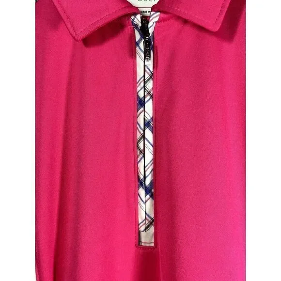 IZOD Women's Sleeveless 1/4 Zipper Polo Mini Golf Dress Pink Size Medium - Picture 3 of 8